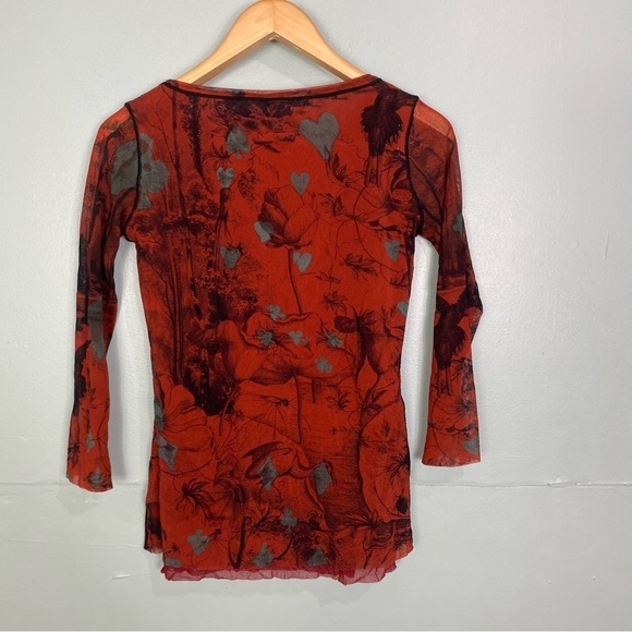 Jean Paul Gaultier Fuzzi Mesh Cards Hearts Spades Birds Y2K L? Read Description‎ - Picture 5 of 9